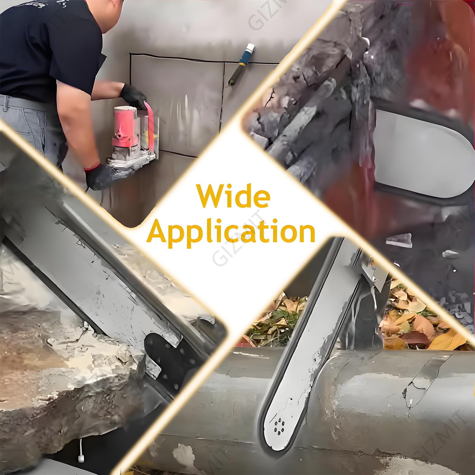 Sierra eléctrica para hormigón, Equipo Industrial para Cortar hormigón, cortadora de muros con Dispositivo hidráulico de supresión de Polvo para Ladrillos, Profundidad de Corte de 48 cm