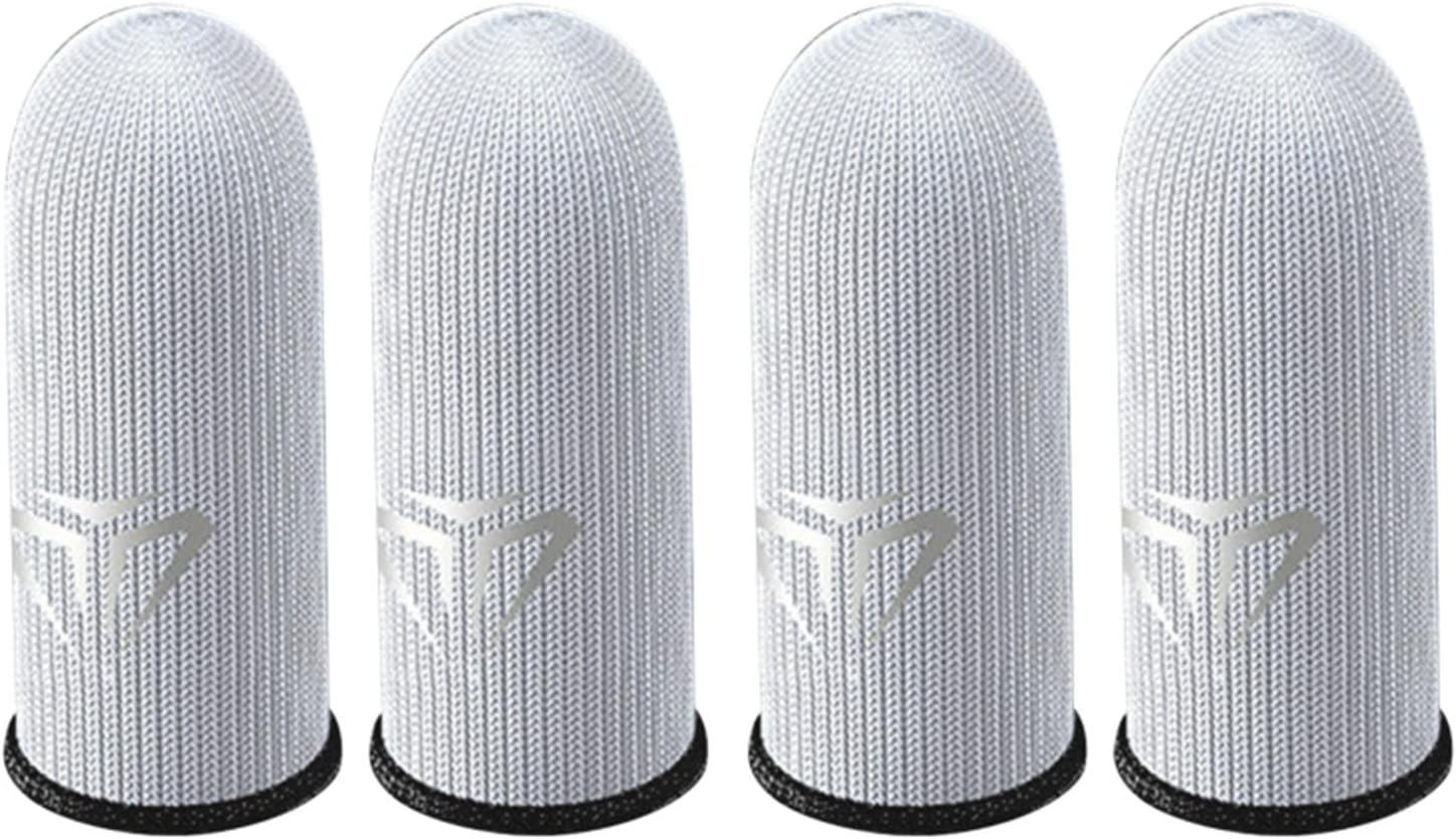 2Pairs Mobile Game Fingertip Gloves Sweatproof Anti-Slip Touch Screen Finger Sleeve Breathable Gaming Fingertip Cover Glass Silver Fiber image 4