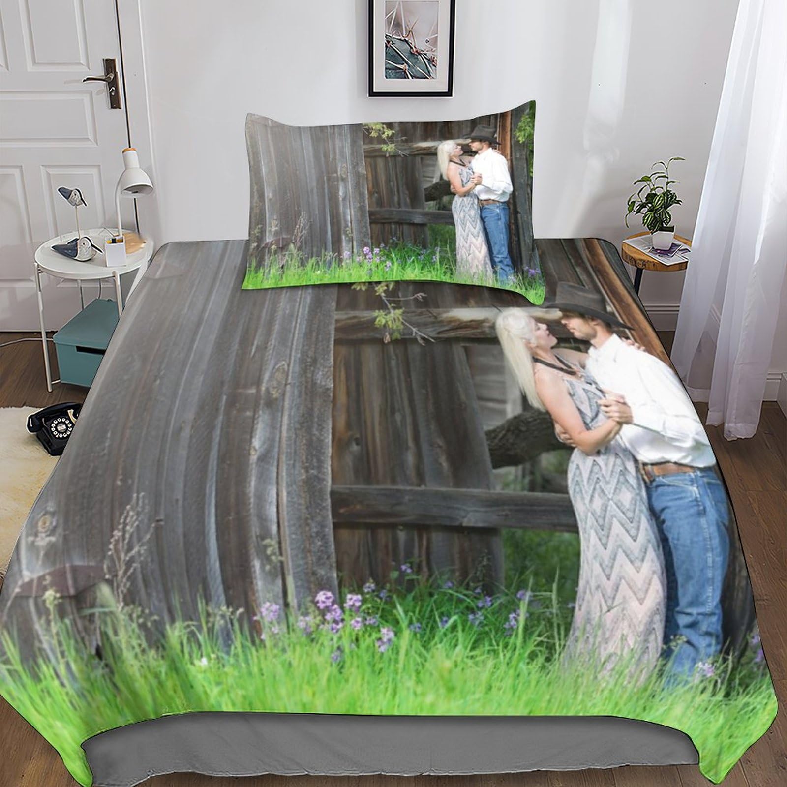Housse de couette personnalisable avec vos photos pour chambre de couple