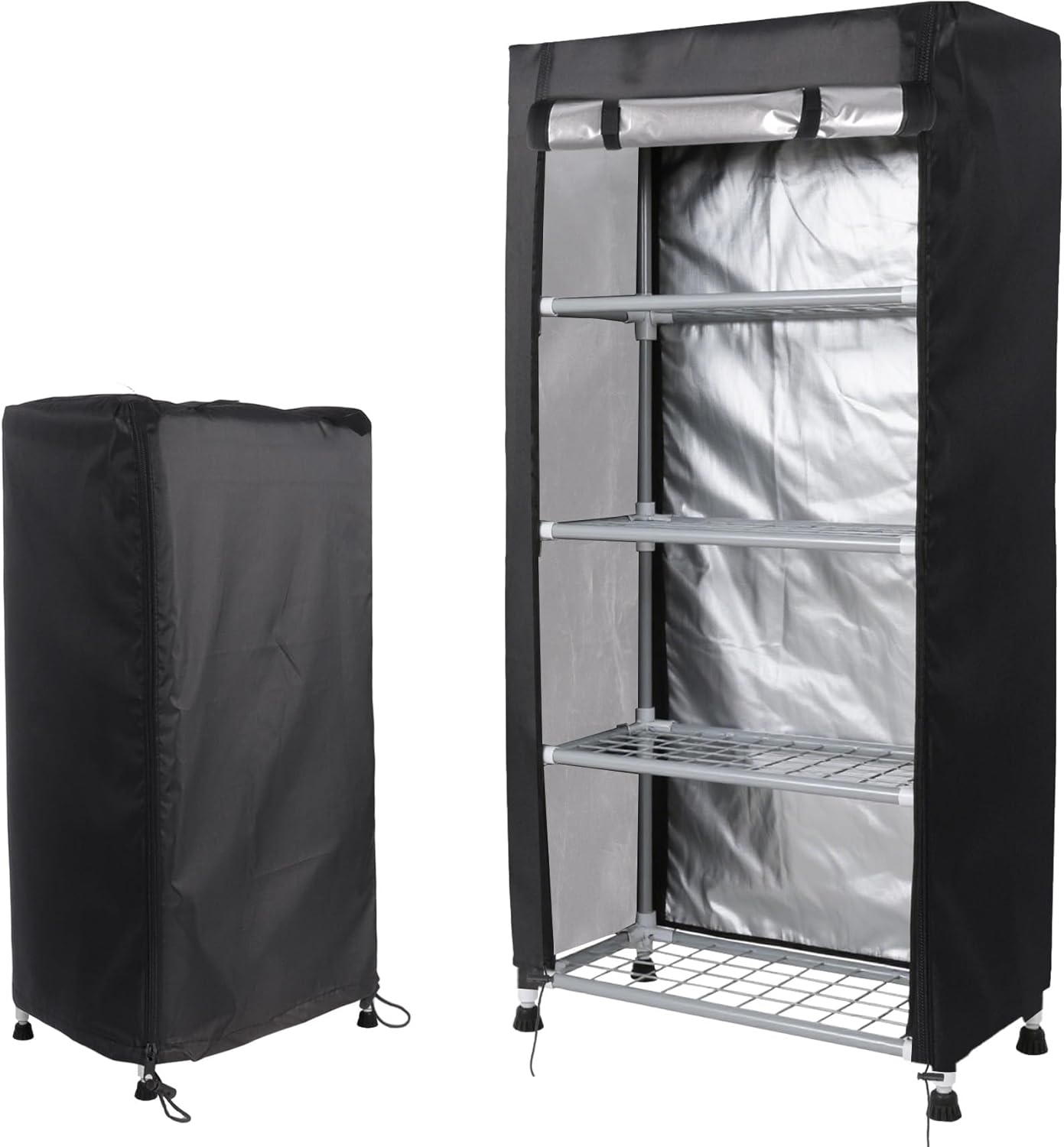 Klmnop Storage Shelf Cover Fits Racks 36" L X 18''W X 72''H, Waterproof/Dustproof Storage Shelving Unit Cover with Zipper, Wire Rack Covers for Home, Office, Garage(Black)