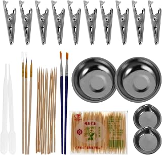 Tofficu 2 Juegos Kit para Colorear Modelo Paleta Kit De Aerógrafo Bandejas Juguetes Soldadura Estera Equipo Accesorios Mini Tapa Cepillo De Pintura Modelo Pintar El Plastico