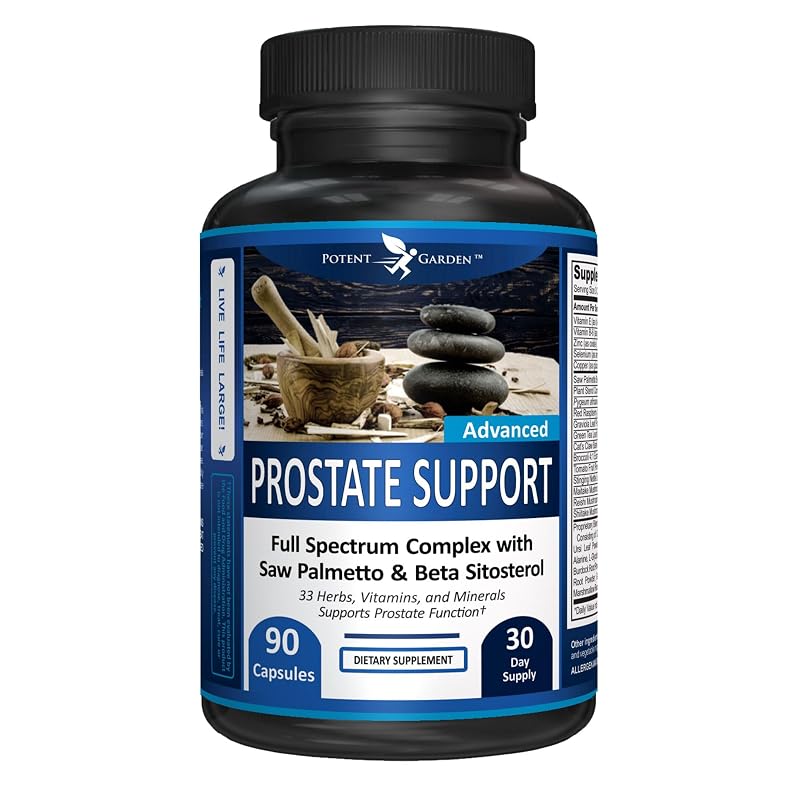 Potent Garden Suplemento Fitoterápico para Homens com Saw Palmetto, Beta-sitosterol e Pygeum, 90 cápsulas