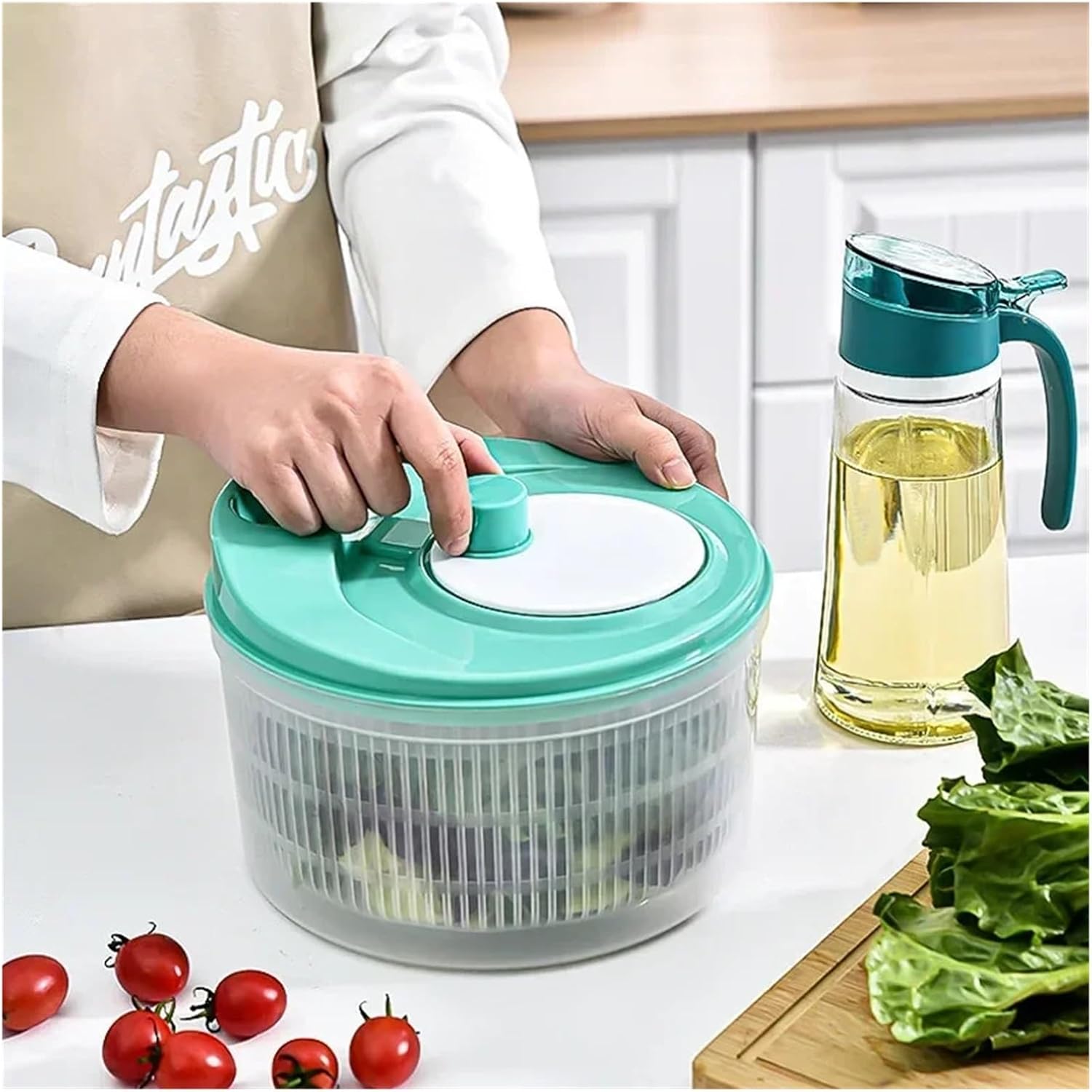 Fit for Vegetable Salad Spinner - Lettuce Leaf Washer & Dryer for Fresh Greens, Dehydrator & Strainer for Leafy Vegetables(2)