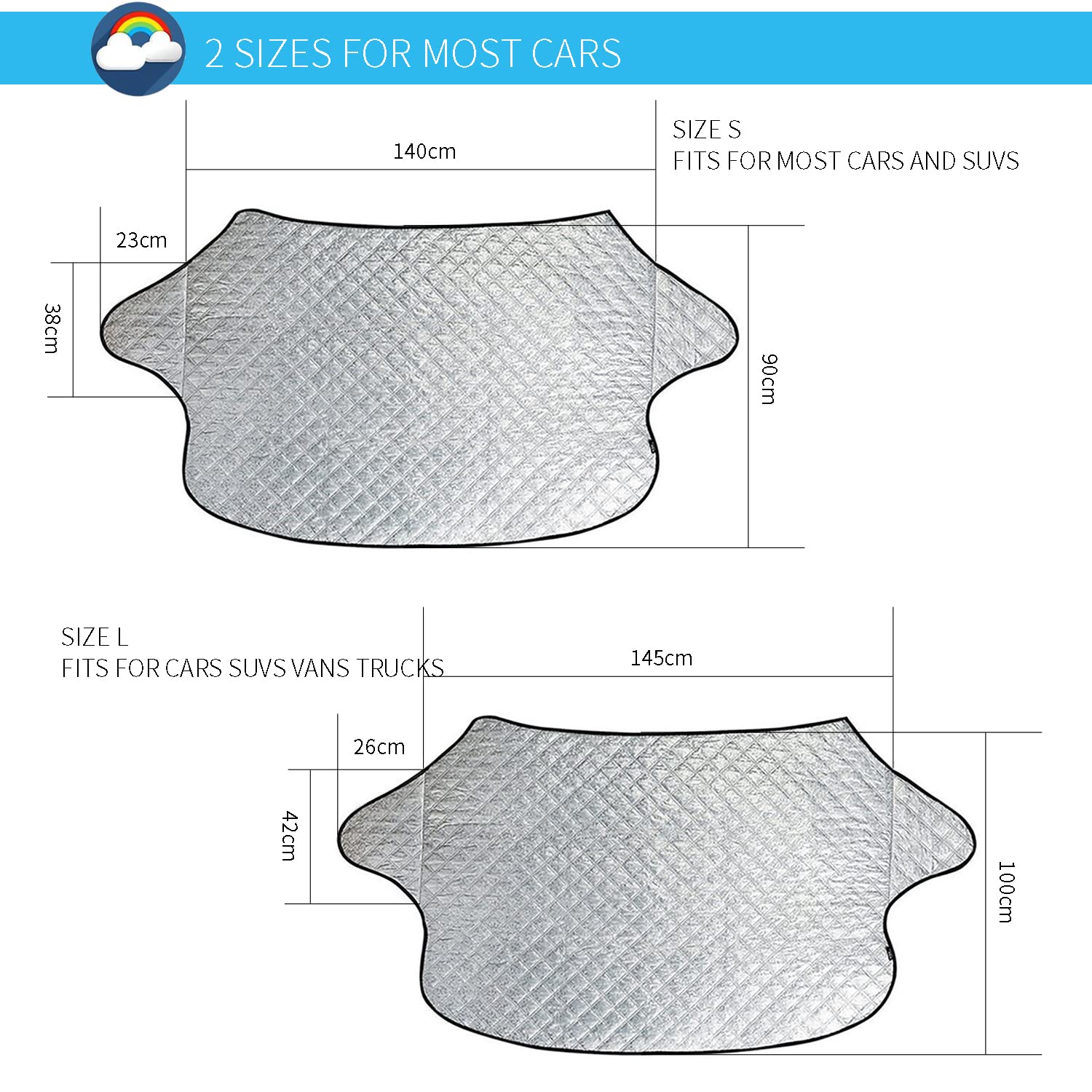 Thick Car Sunshade Snow Cover Auto Windshield Snow Ice Frost Shield Sun Shade UV Protector Film Windscreen Block Sun Visor Cover