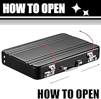 Vista 3 de Yeaqee Portatarjetas de aluminio para tarjetas de visita de 6 piezas, mini maletín con bolsillo impermeable para hombres y mujeres, suministros