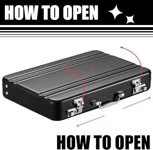 Miniatura 3 de Yeaqee Portatarjetas de aluminio para tarjetas de visita de 6 piezas, mini maletín con bolsillo impermeable para hombres y mujeres, suministros