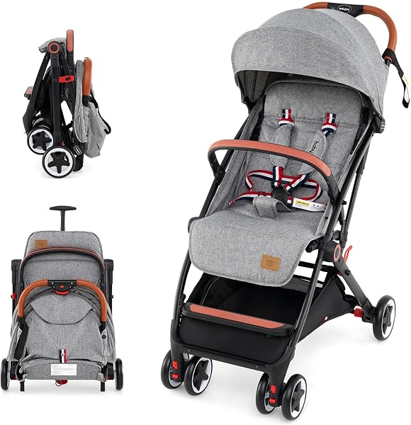 Baby Joy Lightweight Baby Stroller Grey with Mesh Net Feature