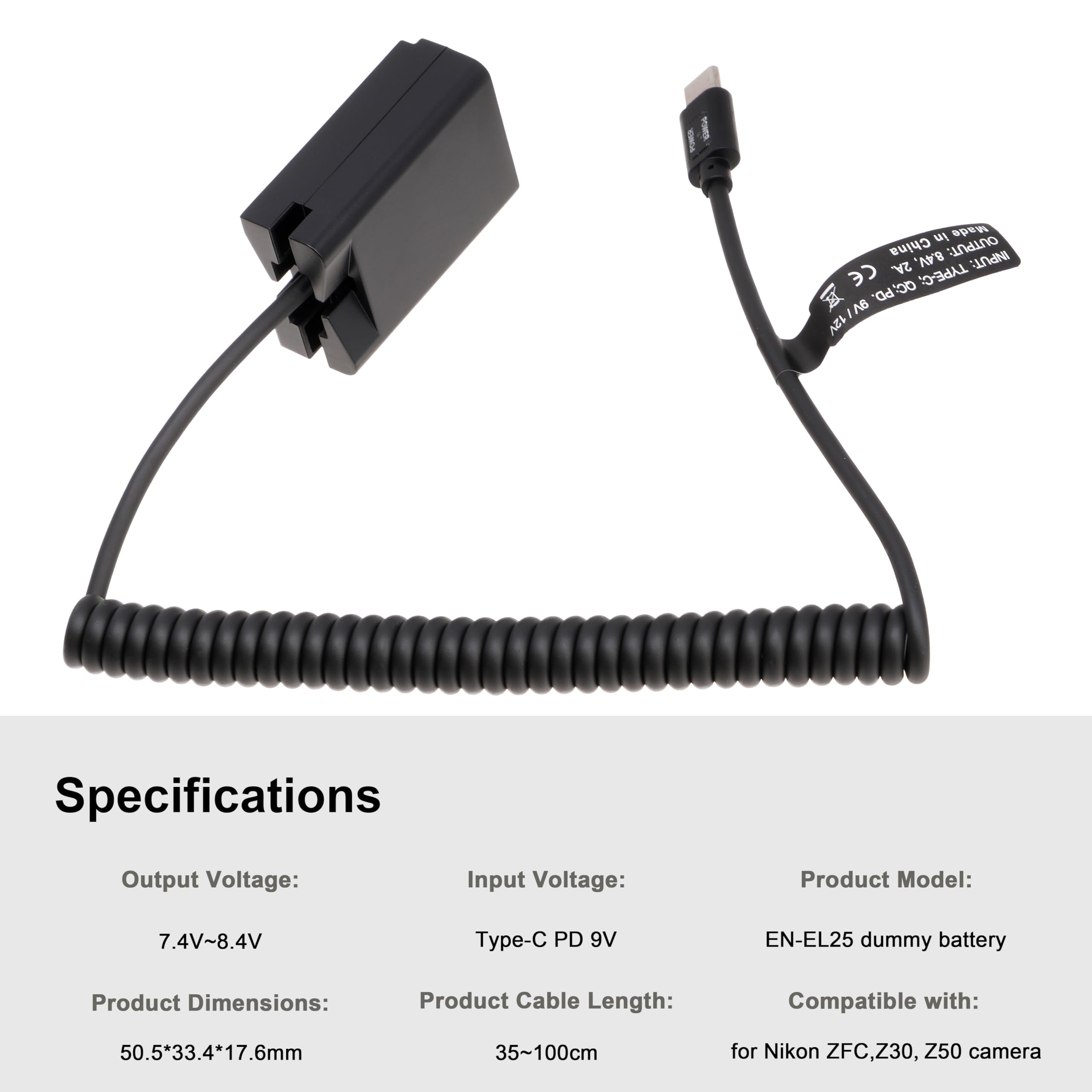 Amazon | Foto4easy USB Type-CコネクタからEN-EL25ダミーバッテリー