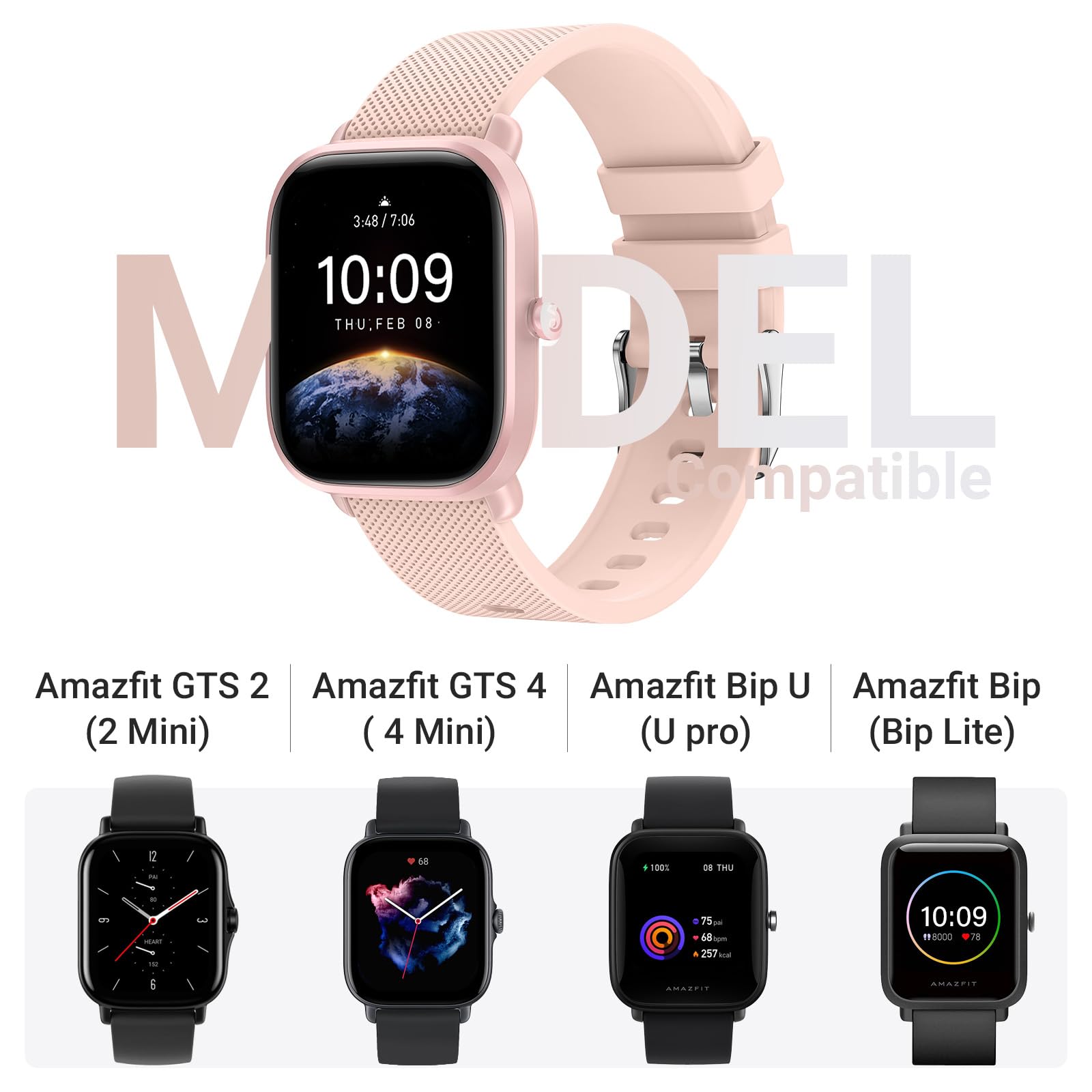 Higgs Silicone Cinturino Compatibile con Amazfit Bip 3/3pro/Bip U pro/Bip S/Bip S Lite/Bip Lite, 20mm Sportivo Cinturini Amazfit GTS 2 Mini/GTS 2 2e/GTS 3 42mm,Braccialetto Amazfit GTS 4 mini