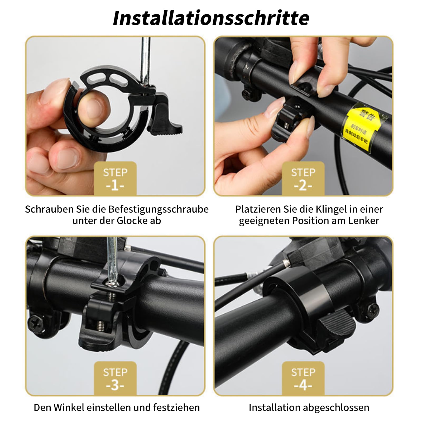 Kit 2 Sonnettes Vélo Polygones – 100-110 DB, étanches, Montage Sur Guidon 22-24 Mm, Alliage Alu/ABS