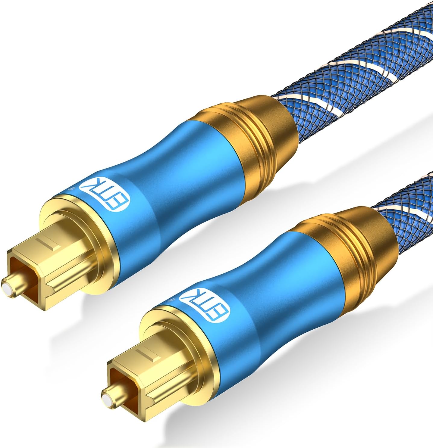 EMK Optical Audio Cable Digital Toslink Cable - [Nylon Braided Jacket,Durable and Flexible] EMK Fiber Optic Cord for Home Theater, Sound bar, TV, PS4, Xbox & More (6Ft/1.8Meters)