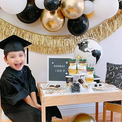 Miniatura 332 de Paquete de 24 adornos dorados para cupcakes de graduación 2025 con purpurina So Proud of You Done Diploma Graduation Cap Cupcake Picks Class of 2025