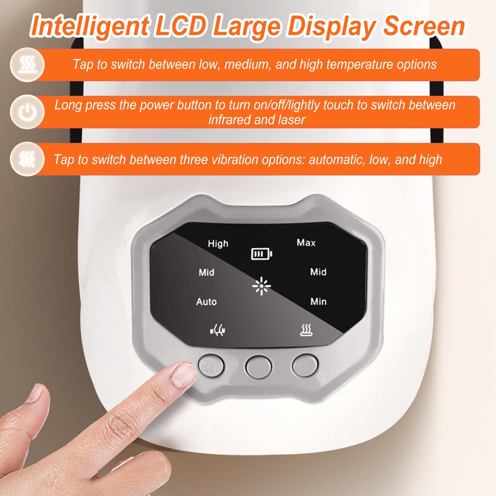 Dispositivo de masaje inalámbrico de rodilla, recargable, con calefacción de luz roja, bandas de rodilla de 48 cm de largo, pantalla LED, masajeador inalámbrico para rodillas relajadas