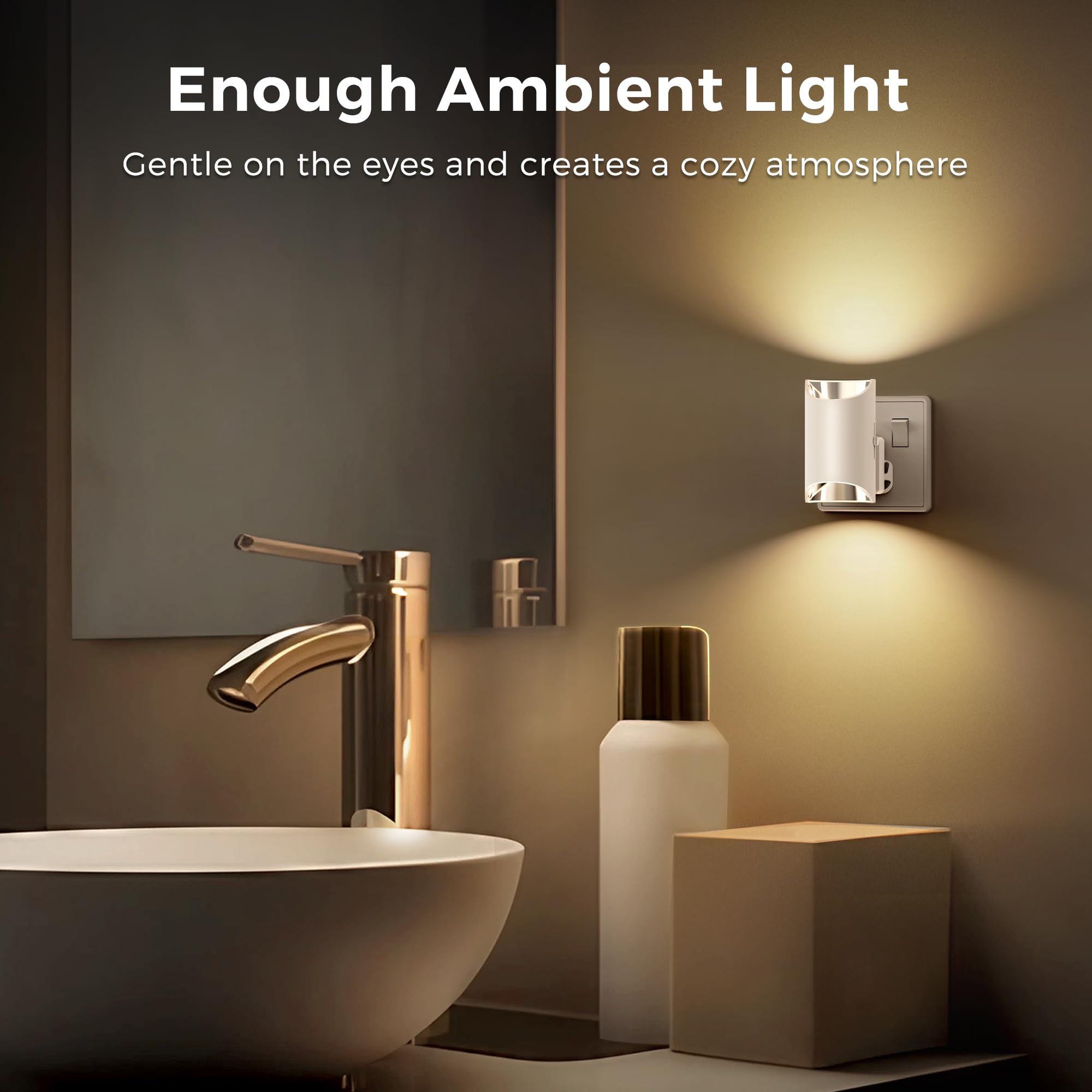 LOHAS-LED Night Light Plug in Wall, Modern Night Light with Dusk to Dawn Sensor, 0-100LM, 3000K Warm White - Image 4