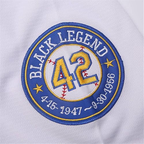 Miniatura 4 de Camiseta de béisbol negra con leyenda número 42 vintage bordada retro Lightsout camisetas para hombre