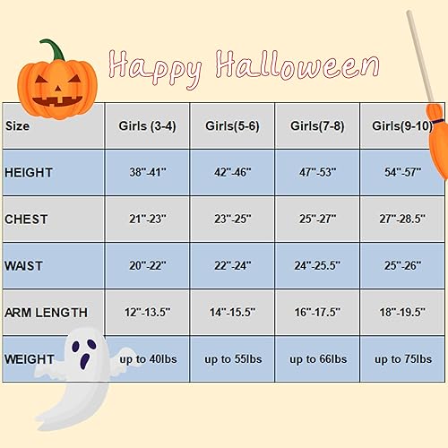 Miniatura 7 de Lingway Toys Disfraz del Día de los Muertos para niñas, ideal para el Día de los Muertos