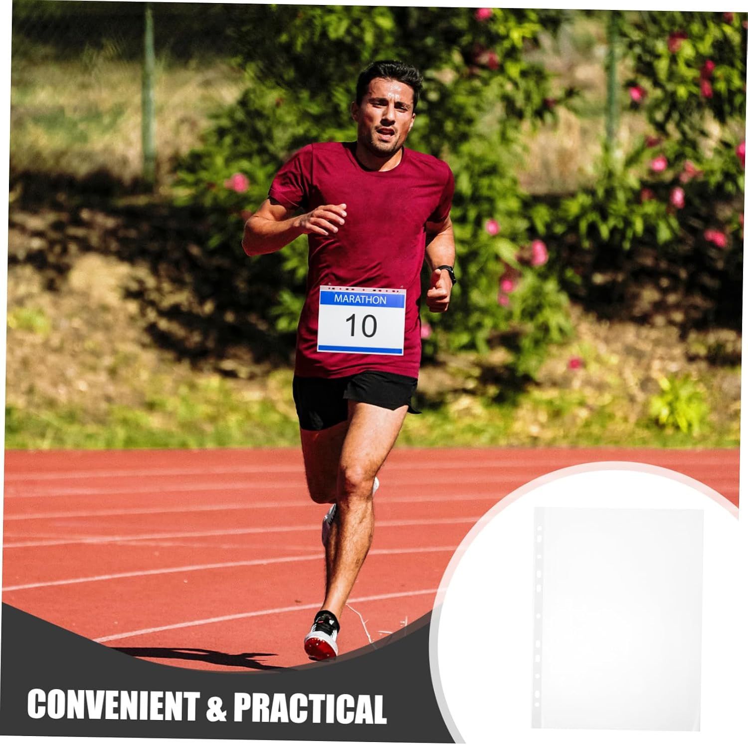 100Pcs Clear Bib Holder for Running Bibs Portable Number Bib Display Bag with Design Durable Material for and Visibility During Races