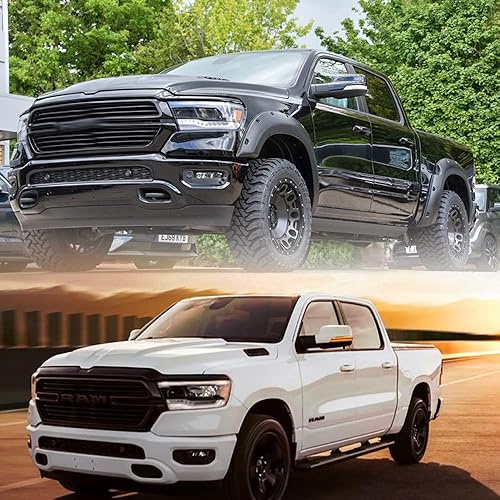 Miniatura 9 de Ram 1500 - Luces LED dinámicas de intermitente secuencial ámbar para Dodge Ram 1500 2019-2022, luz intermitente intermitente, lente ahumada