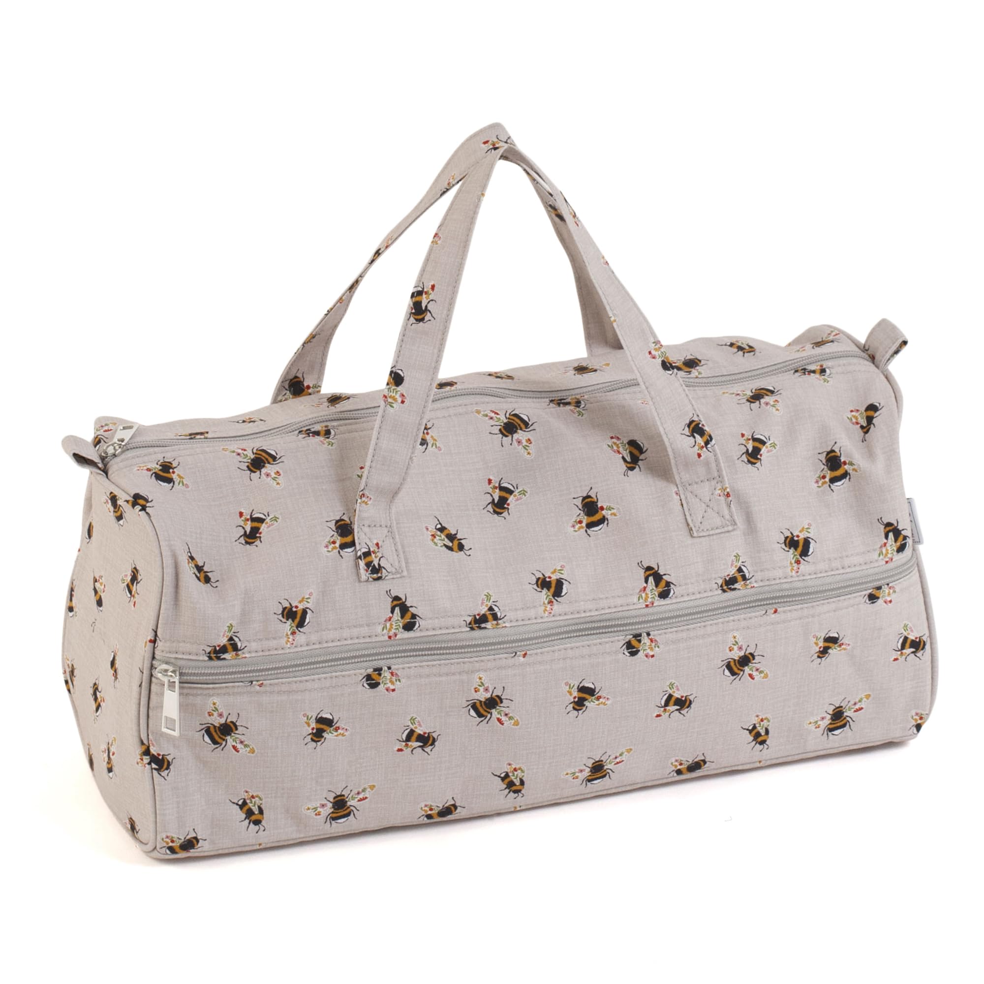 Hobby Gift Bees Knitting Bag - Large Yarn Holder Wool Storage Bag - Zipper Compartment For Up To 40Cm Knitting Needles, Crochet Hooks And Accessories - 16.5 X 45 X 19.5Cm