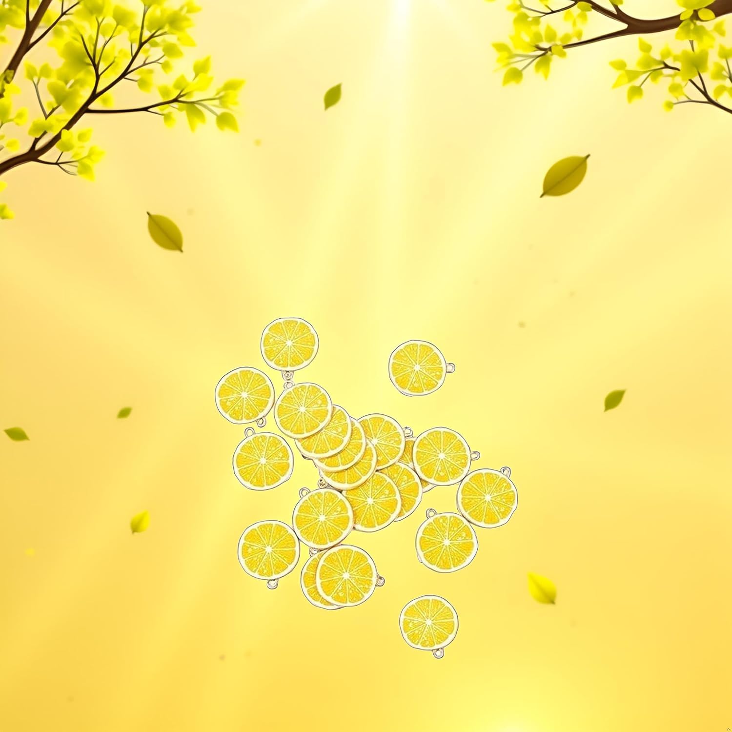 20 Pcs Yellow Lemon Fruit Enamel Lemon Charms Pendant Beads for DIY Jewelry Making Bracelet Necklace Charms Beading and Jewelry Making - Image 2