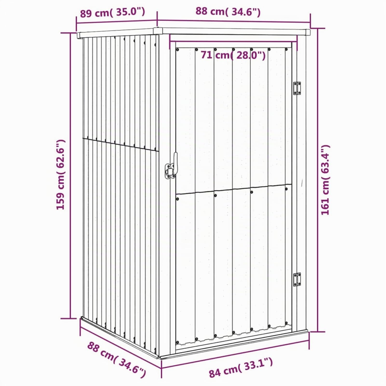 IKAYAA Capanno per Attrezzi da Esterno Capanno Giardino Casetta da Giardino Box Attrezzi Giardinaggio Casetta per Attrezzi in Metallo Tetto a Uno spiovente n Acciaio Zincato-Grigio-88 x 89 x 161 cm