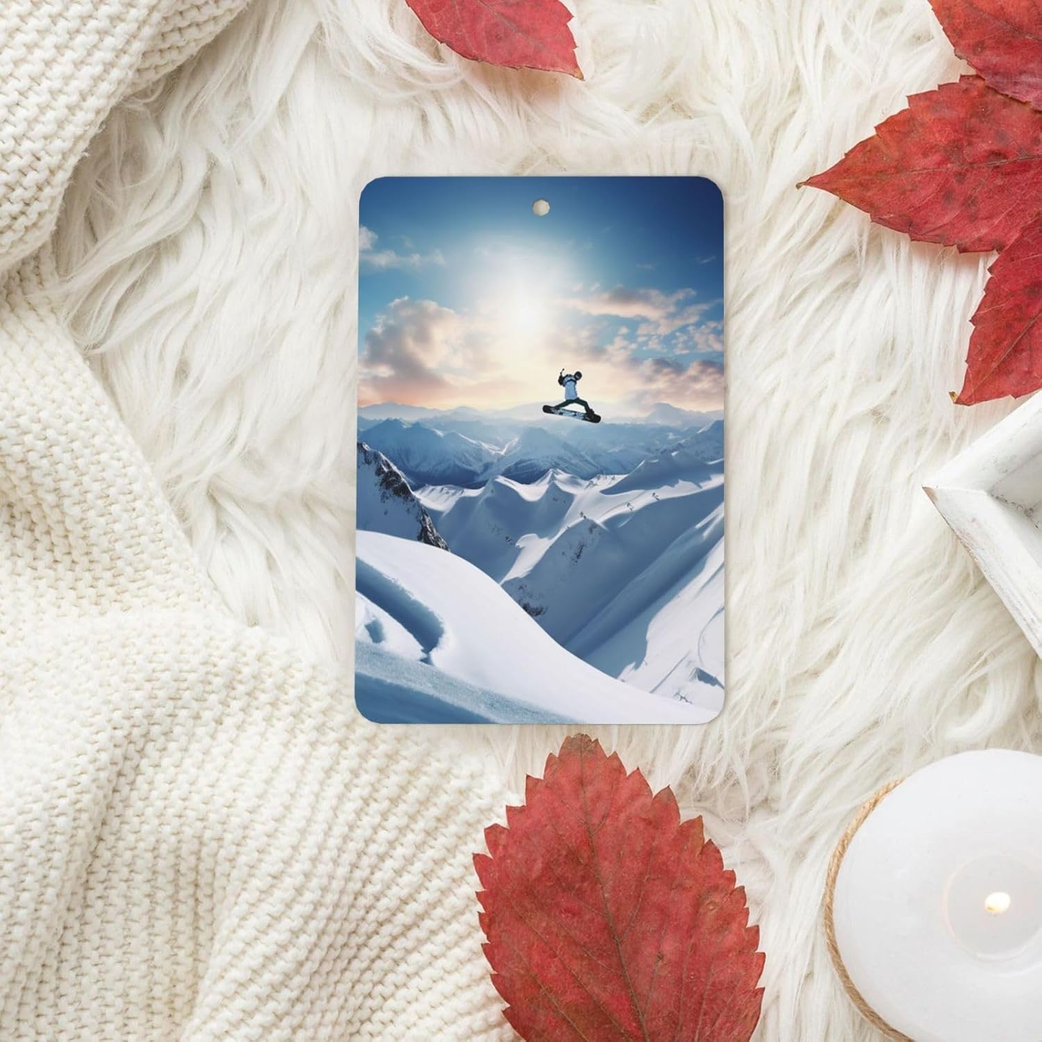 Car Air Freshener 24 PCS Snowboarding Hanging Car Air Fresheners Auto Interior Decor Card Freshener Strong Scented Card Lavender Cars Scents for Office Bedroom Close Drawer Rectangle