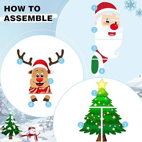 Miniatura 5 de Groovy - Kit de tablón de anuncios de Navidad, decoración de tablón de anuncios retro de Papá Noel para Navidad, invierno, vacaciones, escuela,