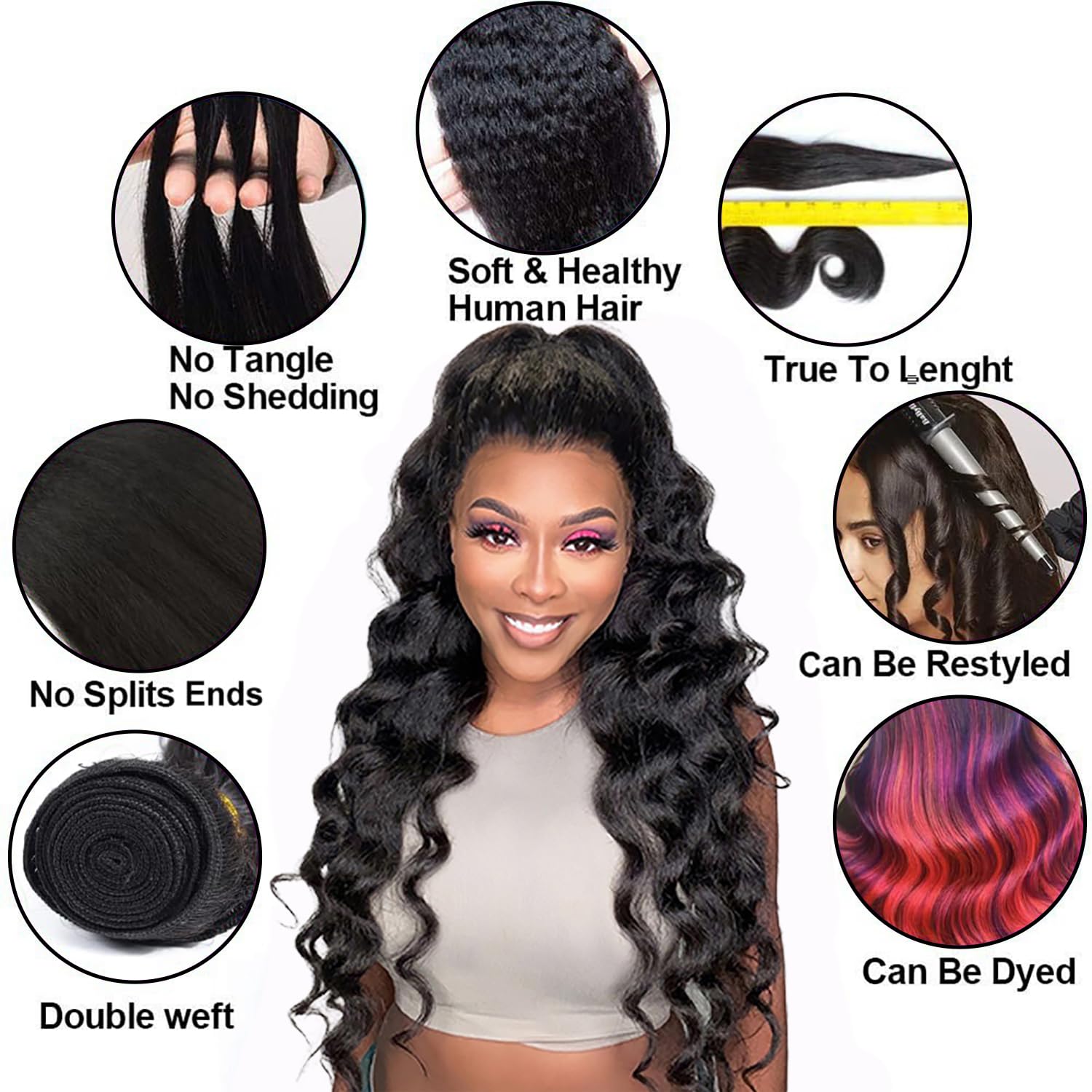 12A Kinky Straight Bundles Human Hair 18 Inch Yaki Straight Human Hair Bundles 1 Bundle 100% Unprocessed Brazilian Virgin Human Bundles for Black Women Natural Black Hair Extension - Image 4