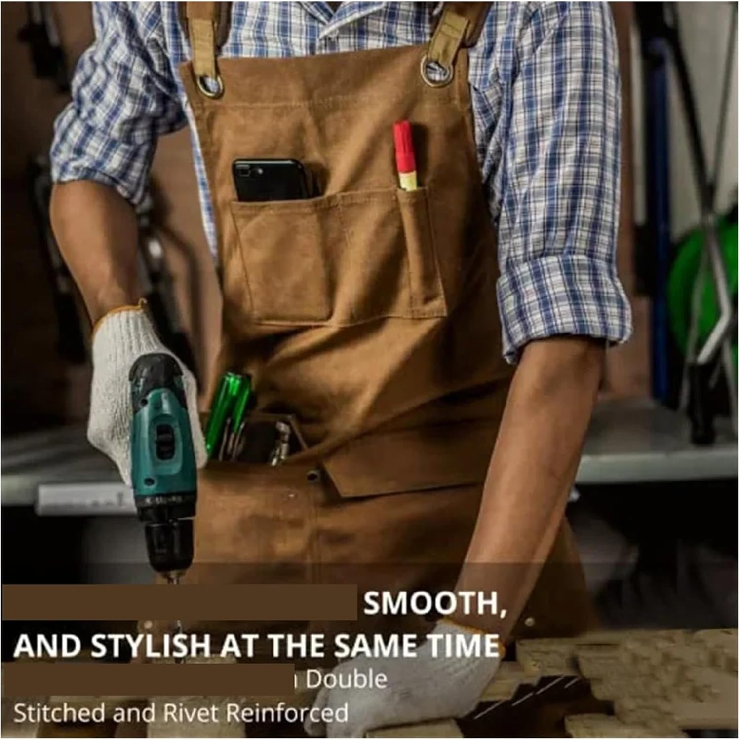 Tool Apron Thickened Canvas Tool Bag Waterproof Apron for Kitchen Home Gardening Electrician Storage Waist
