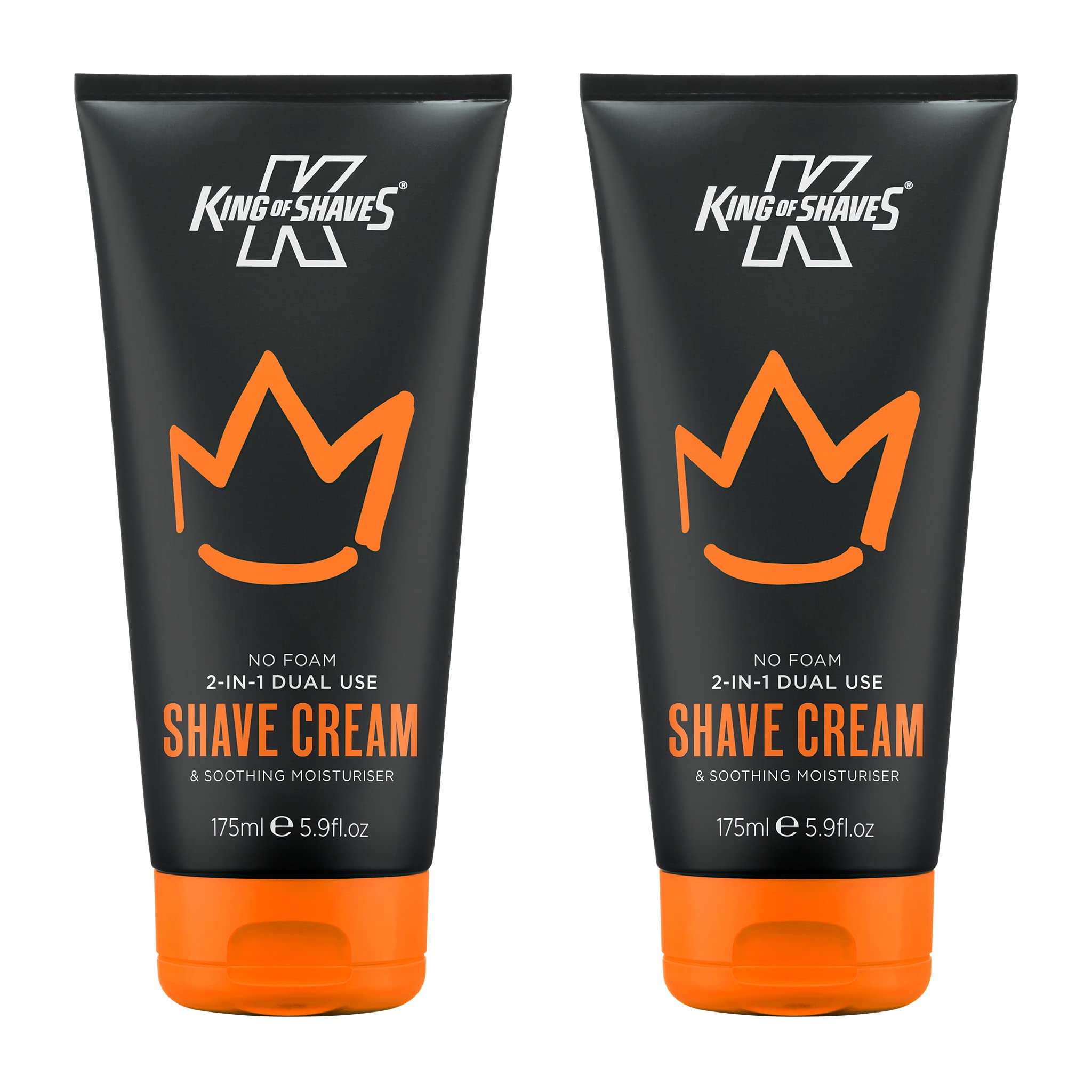2-in-1 No Foam Shaving Cream & Daily Moisturising Face Cream for Men 150ml TWIN PACK