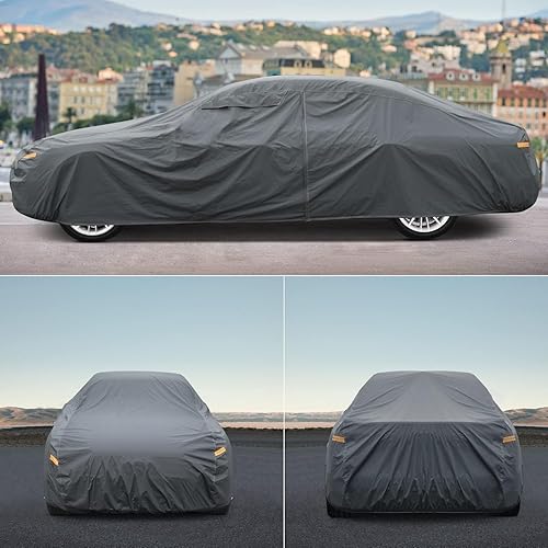 Miniatura 7 de Funda de coche de 16 capas para automóvil deportivo Coupe pequeño impermeable para todo tipo de clima, ajuste universal Mazda MiataMX-5, BMW Z3,