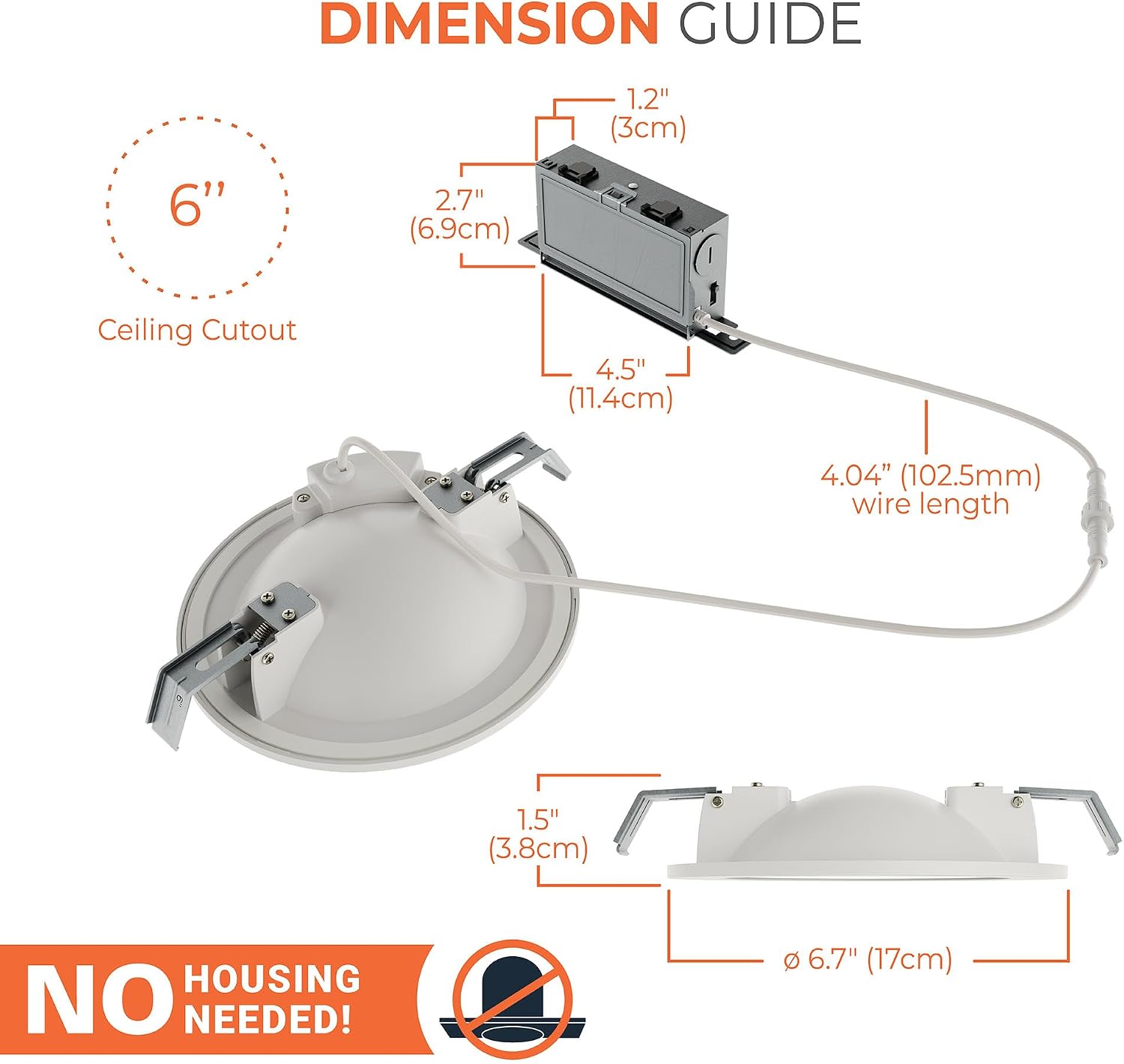 HALO HLA 6 in Super Adjustable Integrated LED Recessed Gimbal Downlight with Flip-N-Klip Install, 4-Pack, 900 Lumens, Color Selectable 2700K/3000K/3500K/4000K/5000K, Canless, Wet Location
