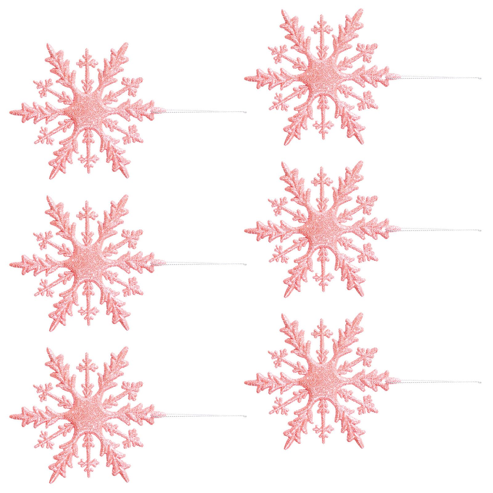carotoe 6PCS Celebratory Suspended Deck Additional PVC Substance Fade Immune Christmas Tree Window Garnishes Thin Snowflake Ornamentation