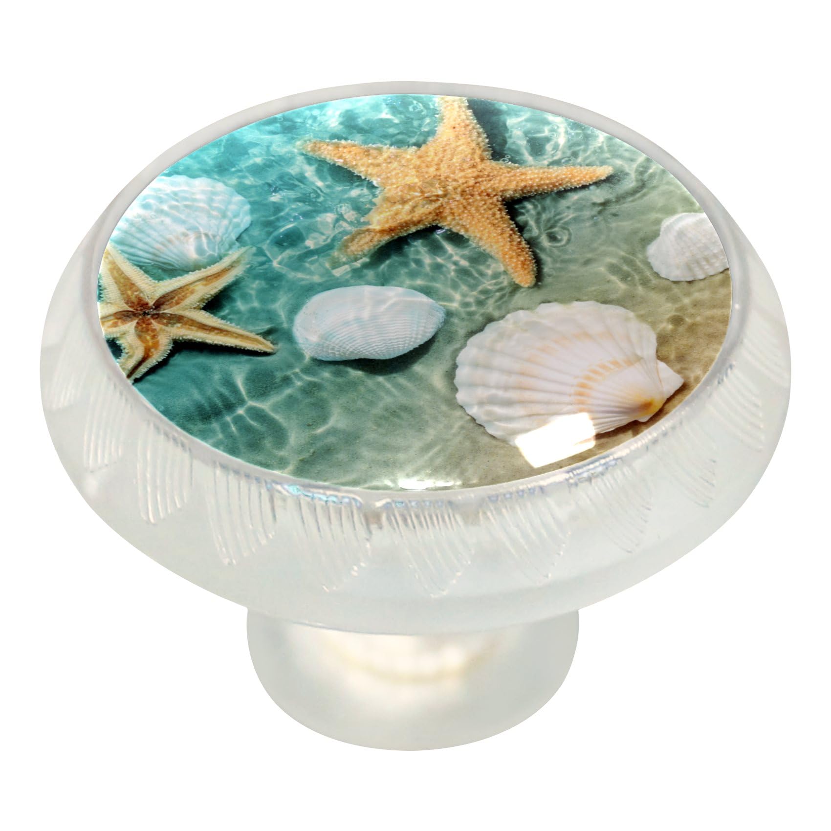 LORVIES 4 Pack 1.37" Ocean Decorative Cabinet Knobs, ABS Glass Round ...