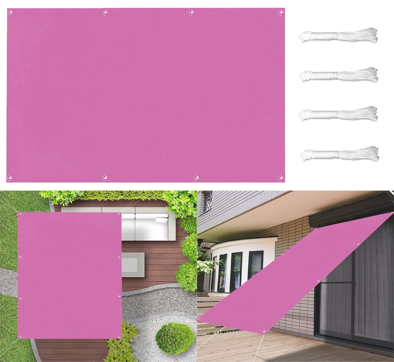 Voile d'ombrage imperméable haut de gamme polyester rose pourpre