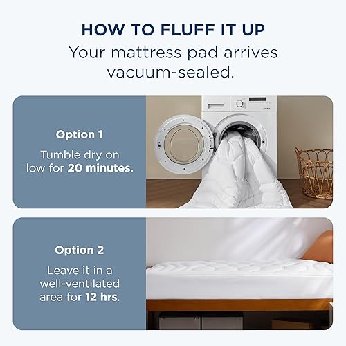 Vista 43 de Bedsure - Almohadilla de colchón, transpirable, bolsillo profundo ultra suave acolchado, funda de colchón, sábana bajera ajustable