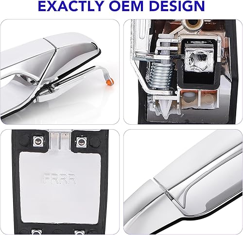 Miniatura 3 de Manija de puerta cromada exterior trasera derecha de repuesto para Chevy Avalanche Silverado Suburban Tahoe 2007-2013, GMC Sierra Yukon XL, Cadillac