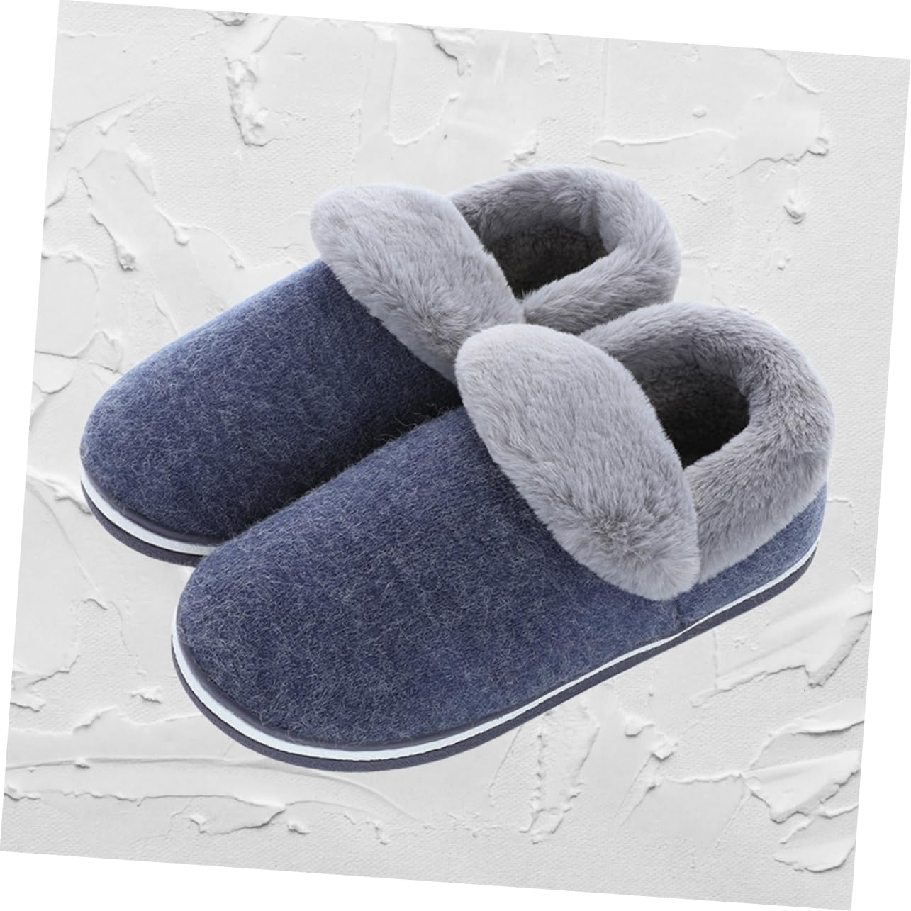 FOMIYES Pantofole Uomo Invernali Calde Tacco Spesse in Peluche Antiscivolo per Camera da Letto e Soggiorno