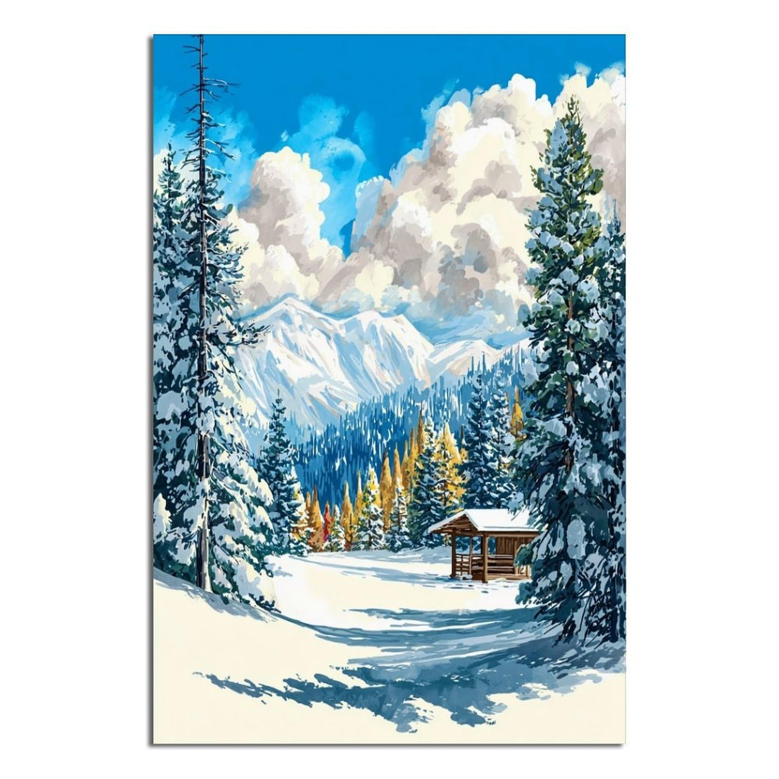 iPuzou Breckenridge Colorado Posters 20x30inch(50x75cm) Vintage Watercolor Canvas Art