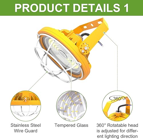 Miniatura 3 de Luces LED de carga de 30 W con brazo plegable único oscilante de 40 pulgadas, cabezal de lámpara giratorio de 360 de 5000 K, 4200 lúmenes,