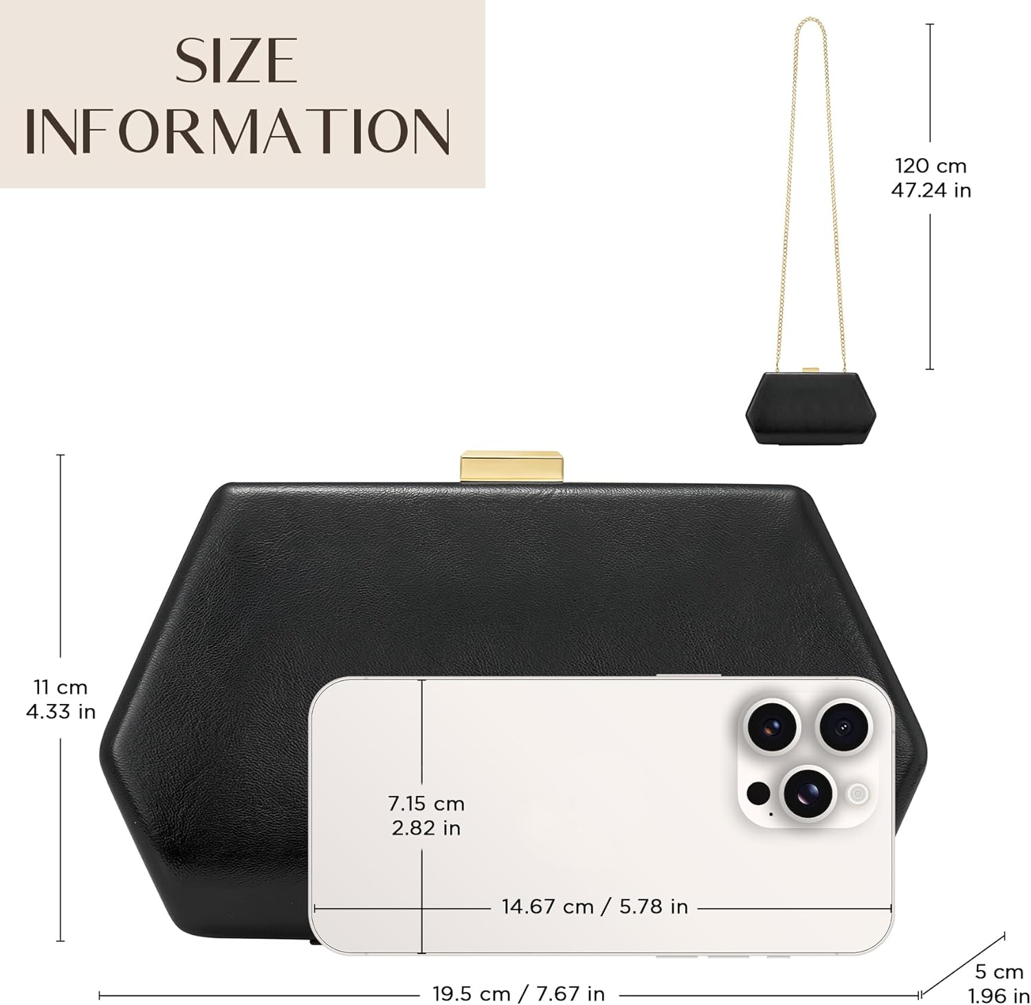 CHUNLI Evening Clutch Purses for Women Formal PU Leather Handbag with Chain Strap for Weddings, Proms, and Parties - Image 5