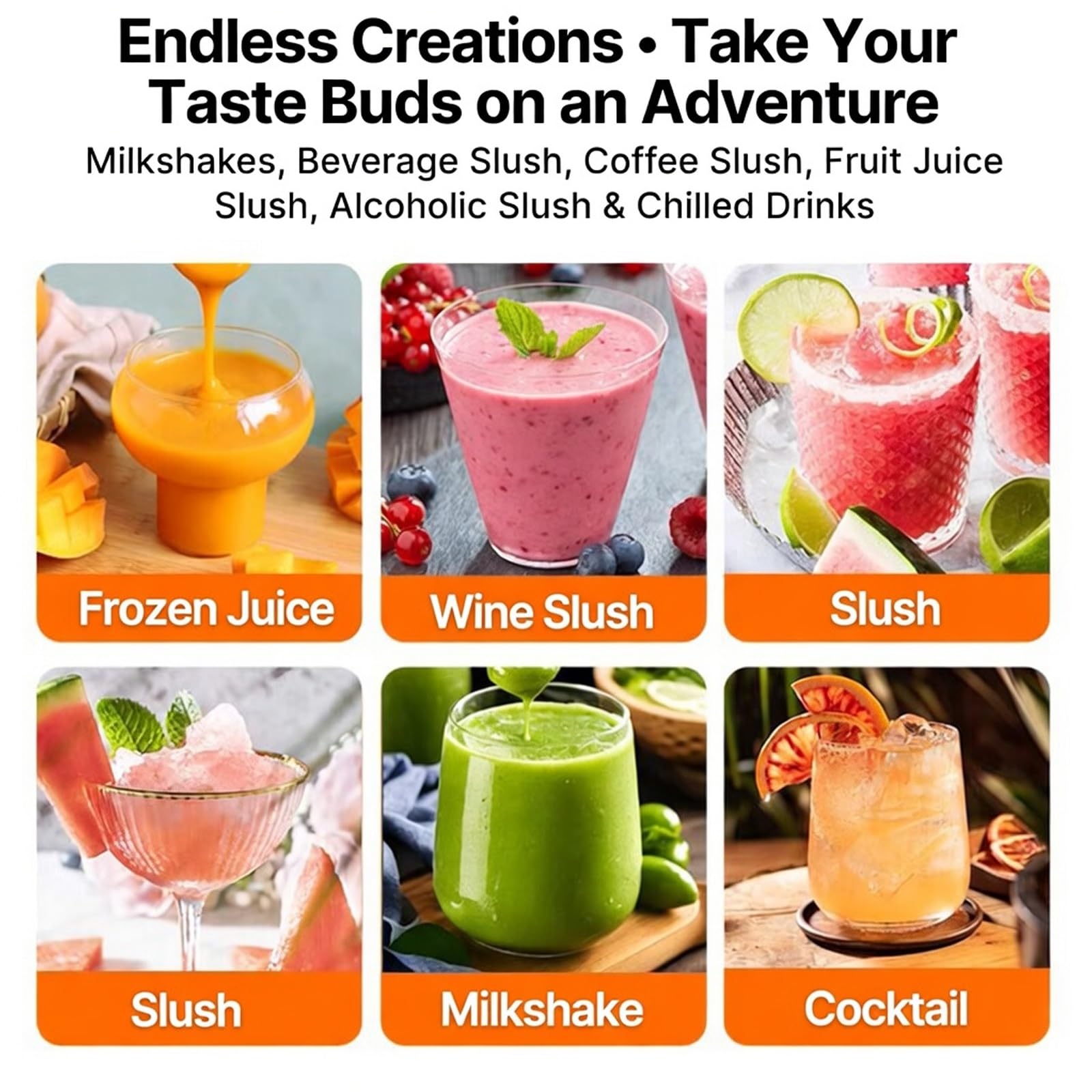Máquina de Granizado Preparador de Bebidas Congeladas - Máquina de Slushie Comercial para Mostrador con Presets en Pantalla Táctil y Palanca de Dispensado, Depósito Transparente Grande 3 L
