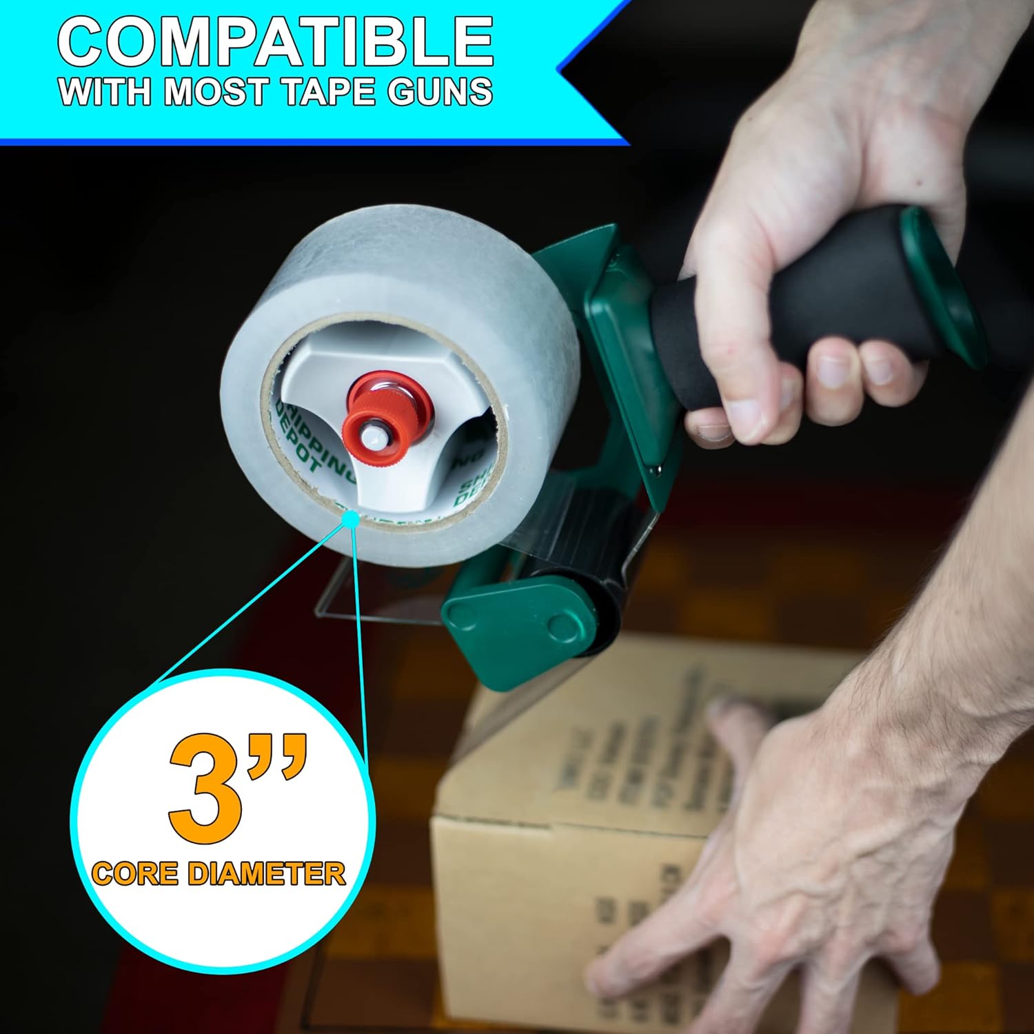 Clear Packing Tape (12 Rolls) Light Weight 1.6 mil - 2 inch x 110 Yards Refill for Packing, Shipping, Sealing Moving Boxes