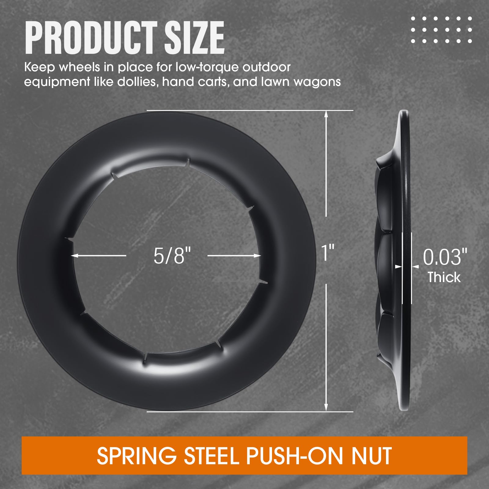 Blulu Push Nut Washers - Dolly Wheel Locks -2 Blulu Push Nut Washers - Dolly Wheel Locks -2