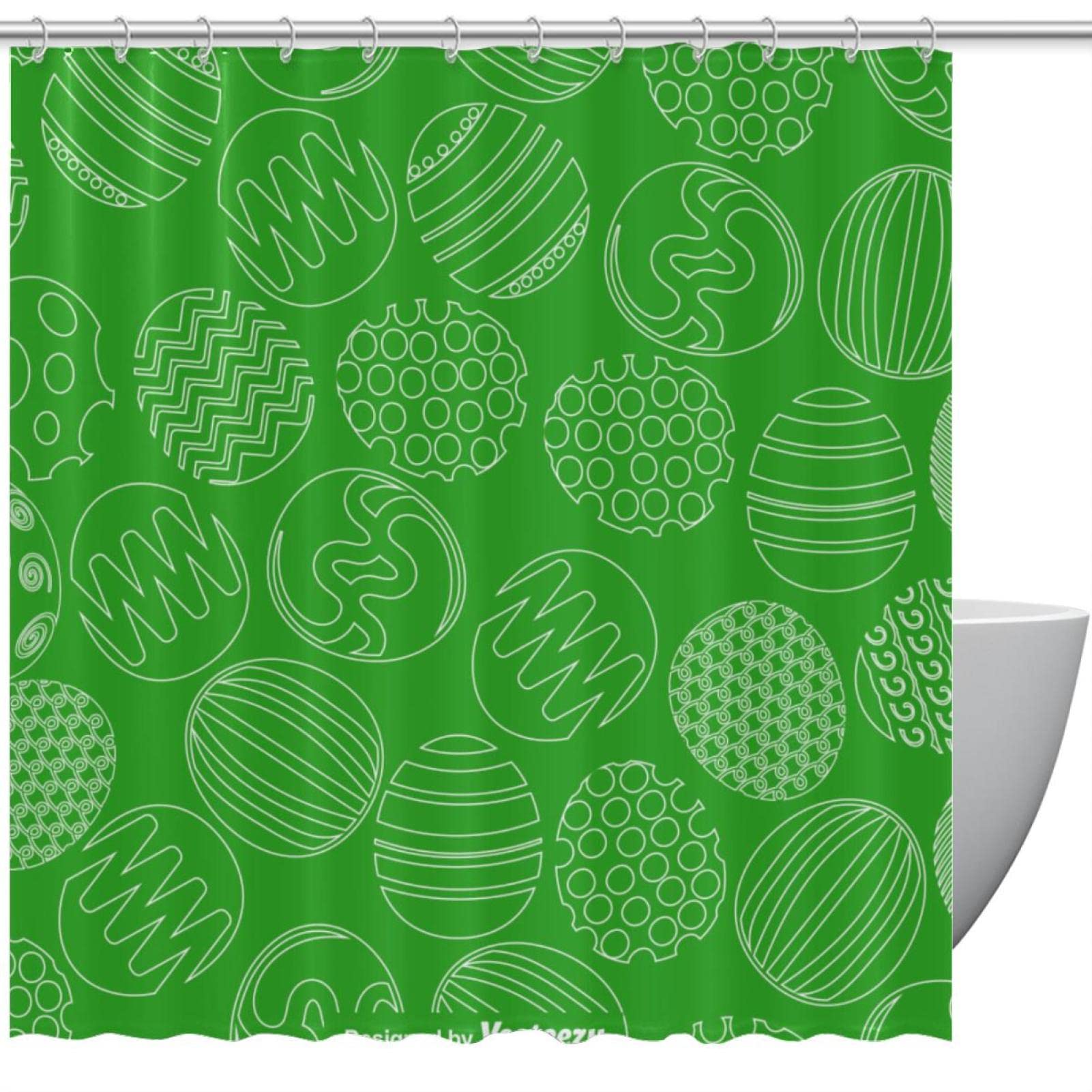 Rideau de douche imperméable 168 x 183 cm anti-éclaboussures avec motif œufs
