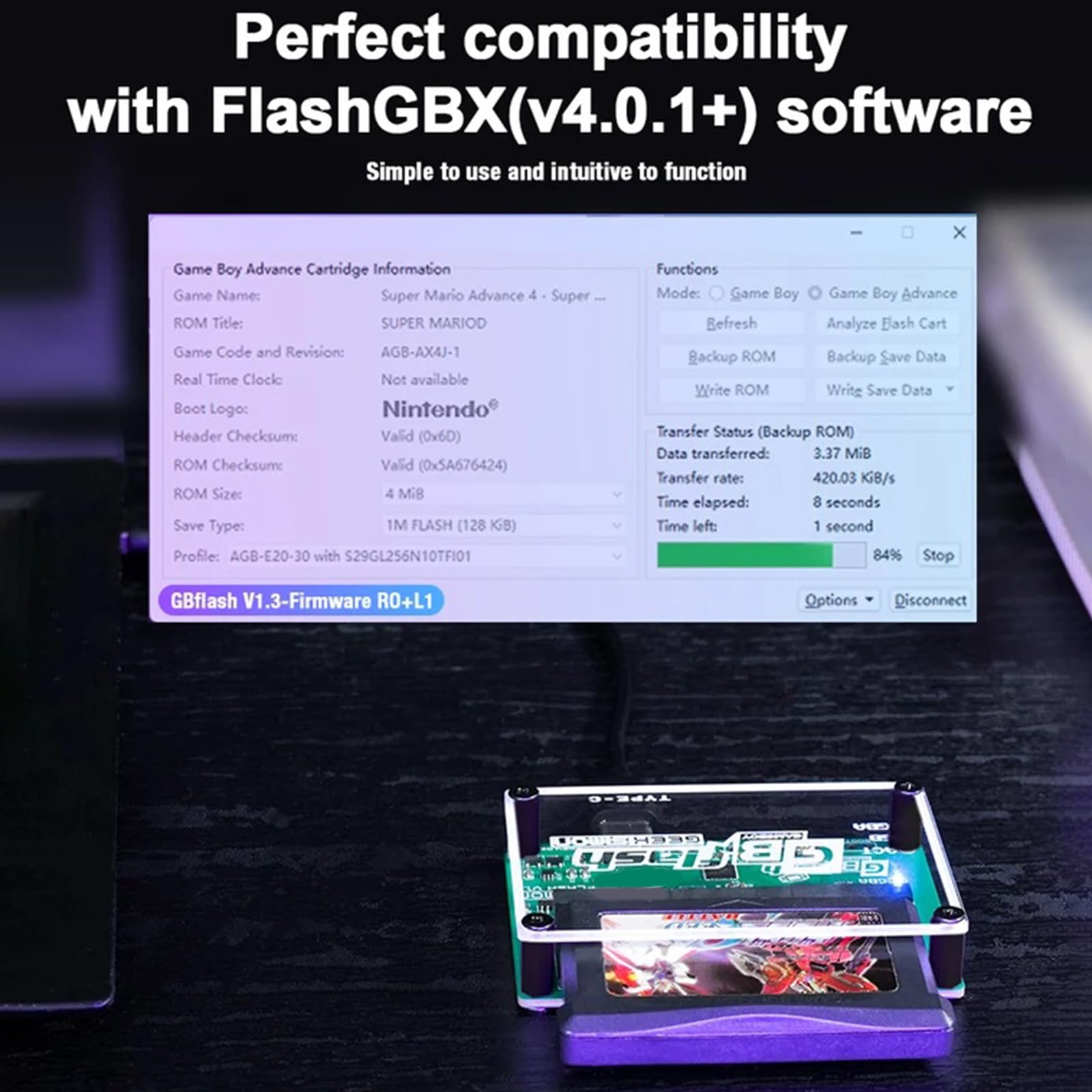 ordinarYone Professioneller Retro Game Cartridge Reader & Writer mit USB Anschluss ROM Backup Geeignet für GBFlash Grün