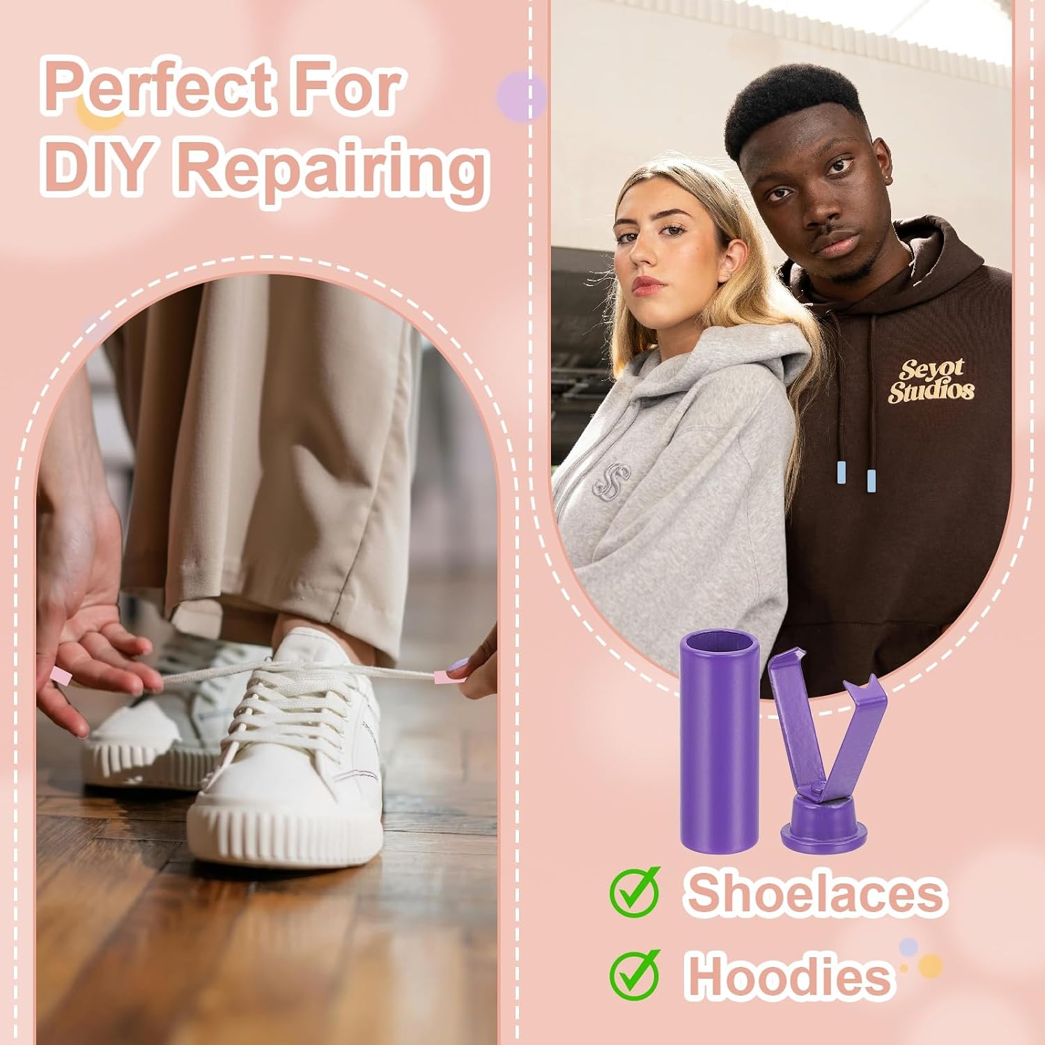 PATIKIL Aglets for Shoelaces, Cylindrical Metal Aglets Replacement Tips Head Cords End for DIY Repairing Shoes Cloth