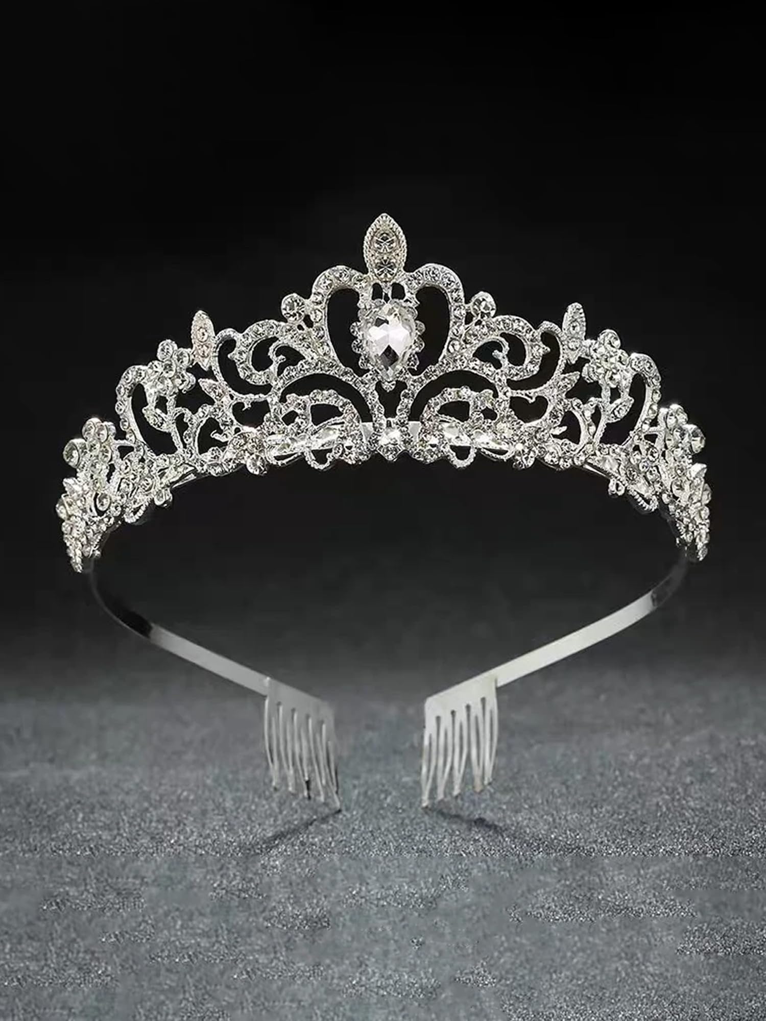 Crown for Women and Girls Crystal Crown for Women | Silver Tone Crystal Studded Tiara Crown | Birthday Gift for girls and women Anniversary Gift for Wife