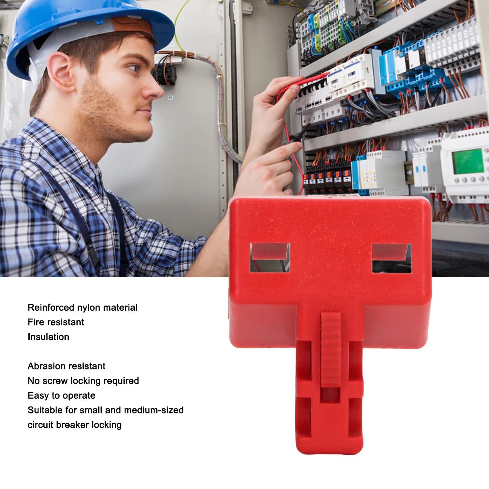 Double Pole Circuit Breaker Lockout Reinforced Nylon Fireproof Insulated Electrical Tagout Lock Small Medium Circuit Breaker Locking