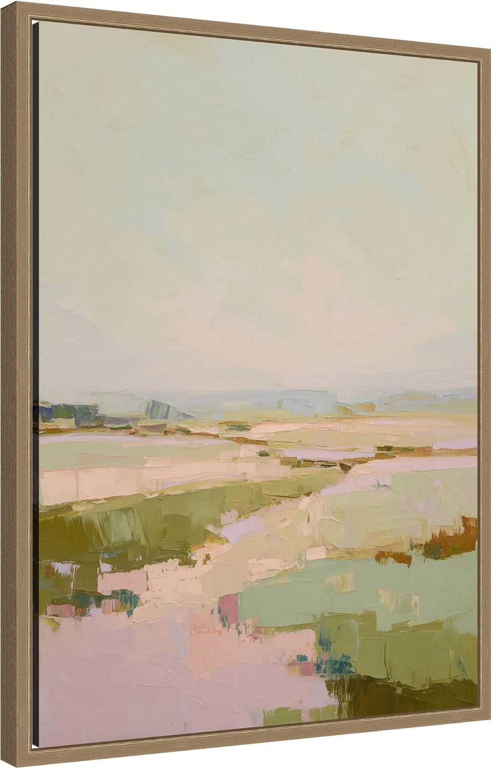 Kate and Laurel Framed Canvas Wall Art Print Calming Landscape IV by Amy Lighthall, 18 x 24 Sylvie Dark Gold Frame, Modern Contemporary, Abstract Art for Wall Decor